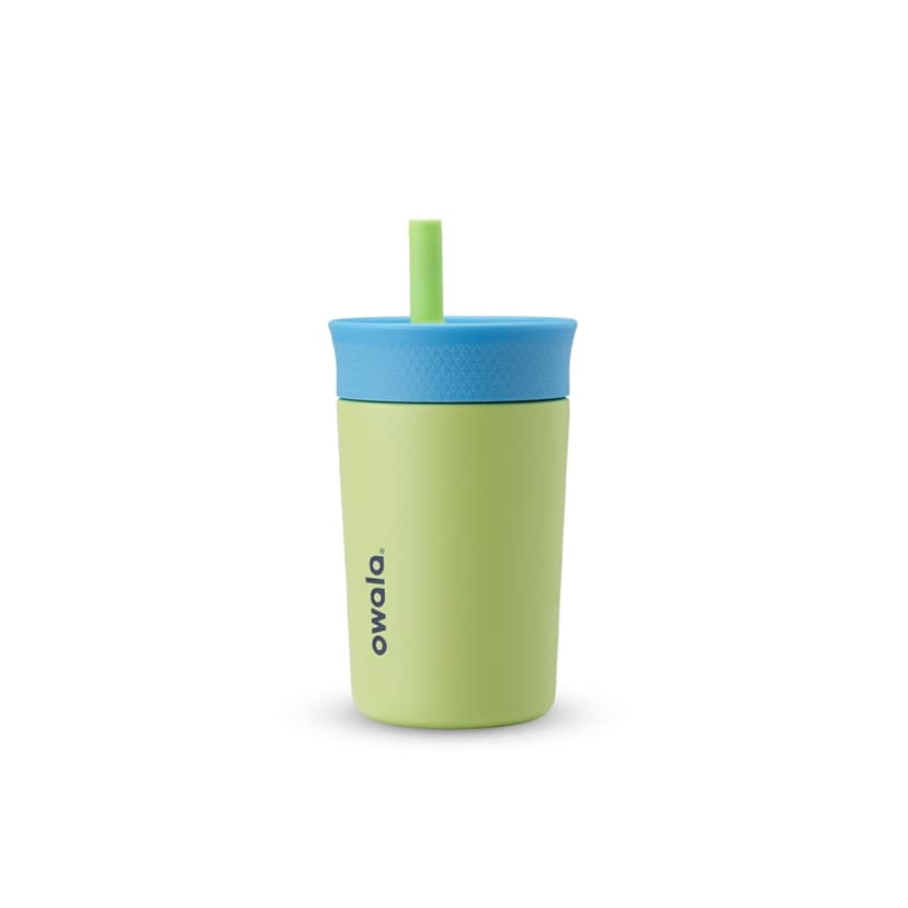 Owala Tumbler Kids Stainless Steel Water Bottle 12 oz Turtley Awesome | Insulated | Spill-Resistant Lid | Reusable Straw | Double-Wall Vacuum Insulation | Cup-Holder Friendly