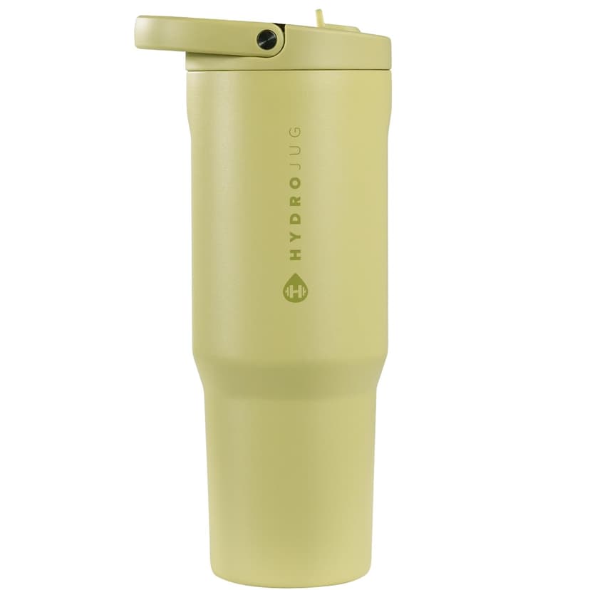 HydroJug Sport - Stainless Steel Tumbler with Straw, Vacuum Insulated, 40oz Leakproof Water Bottle, Ergonomic Design, Reusable, Dishwasher Safe, Rubber Base, Durable for Gym or Outdoors, Olive