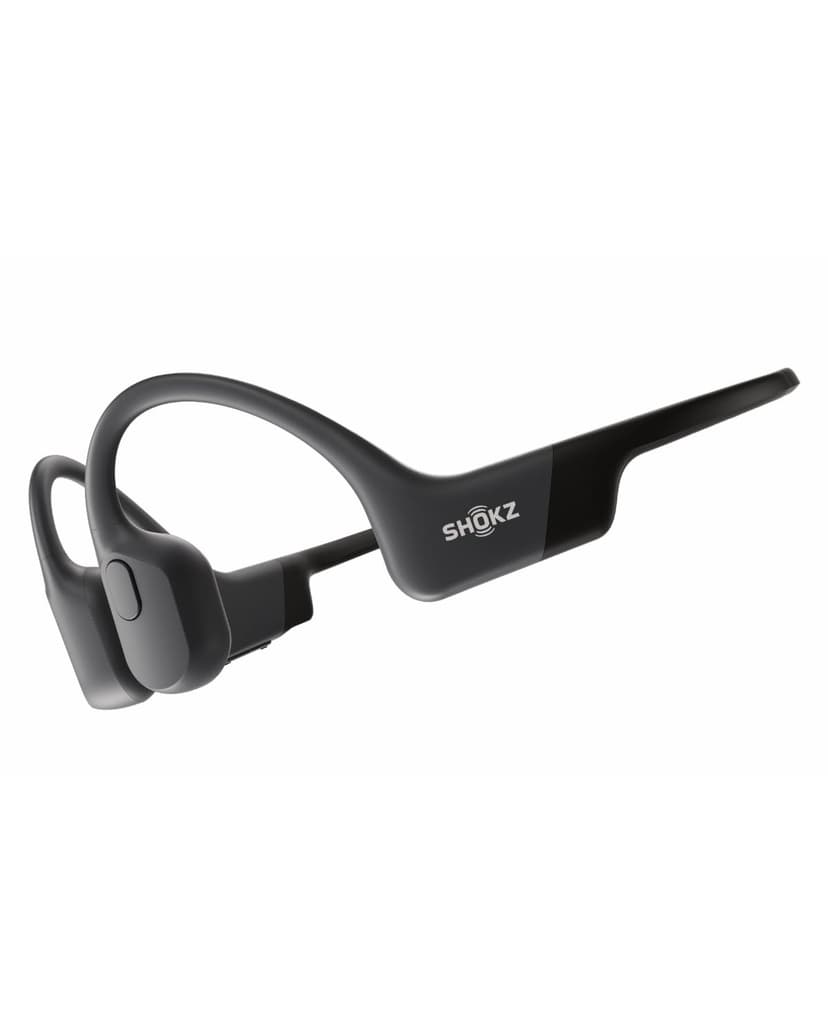 SHOKZ OpenRun Bone Conduction Open-Ear Bluetooth Sport Headphones, Running Workout，Sweat Headband, IP67 Sweat Resistant, 8H Playtime, Mic, Black