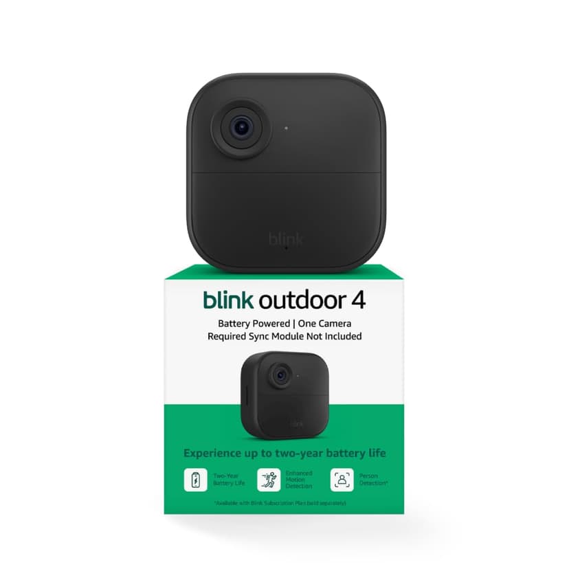 Blink Outdoor 4 – Wireless smart security camera, two-year battery life, two-way talk. Required Sync Module not included – Add-on camera