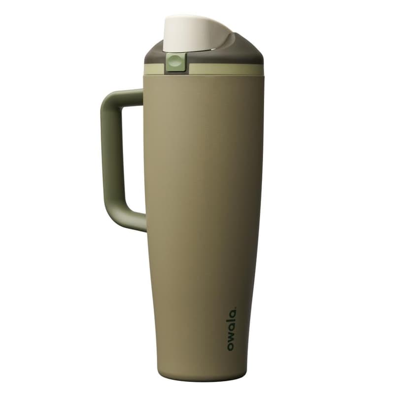 Owala FreeSip Tumbler Stainless Steel Water Bottle 40 oz Off Road | Triple-Layer Insulation | Leak-Proof Lid with Push-Button | Double Threaded Lid for Left and Right-Handed Drinking