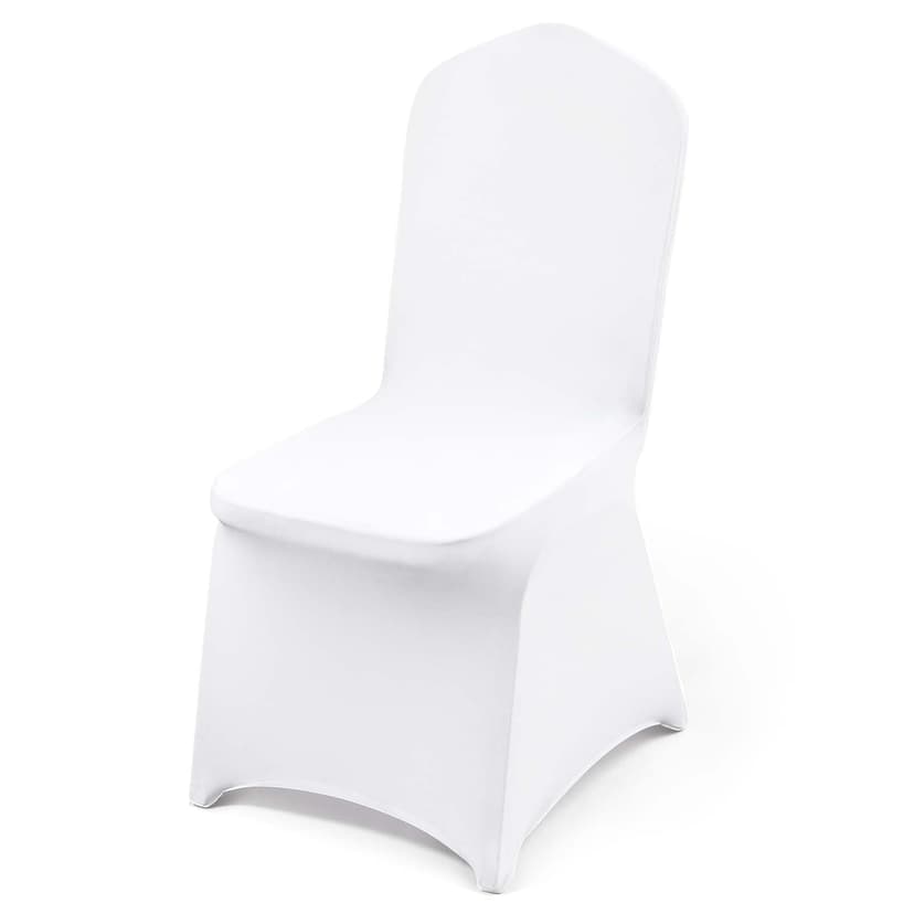 VEVOR 50 Pcs White Chair Covers Polyester Spandex Chair Cover Stretch Slipcovers for Wedding Party Dining Banquet Flat-Front Chair Covers
