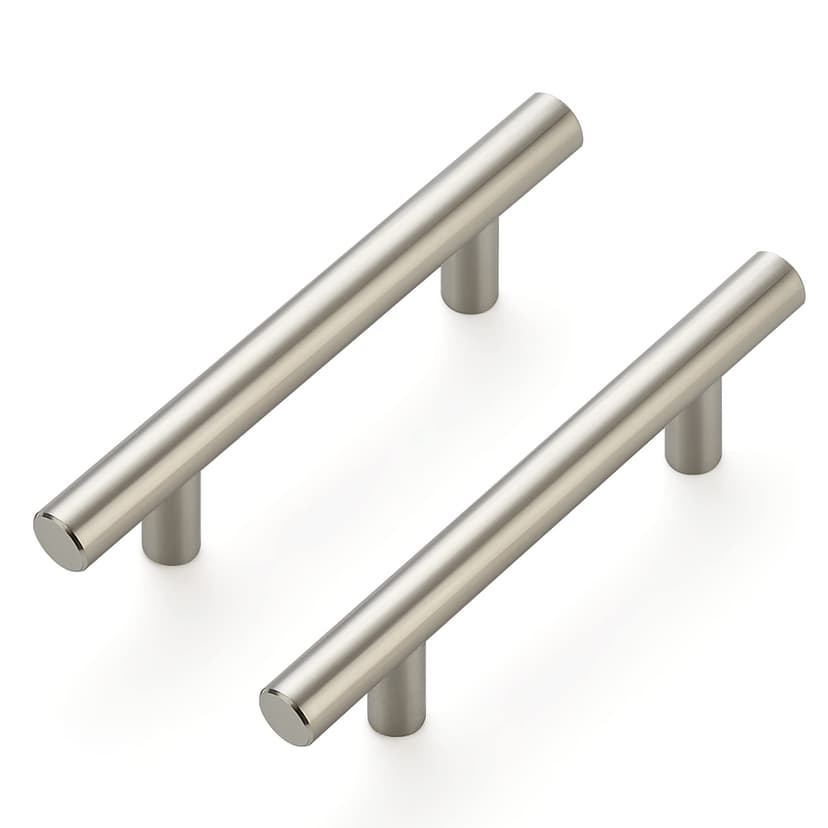 Ravinte Cabinet Handles,5" Length,3" Hole Center,Brushed Nickel,60 Pack | Stainless Steel Feel, Round T-Bar Shape, Kitchen Drawer Pulls, Cabinet Handles, For Cupboards, Drawers, Dressers, Cabinets