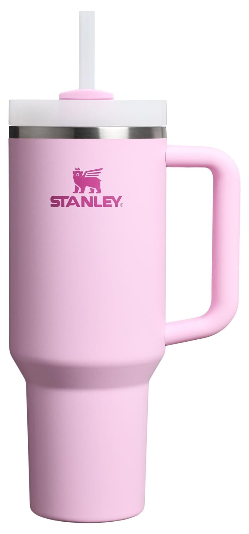 STANLEY Quencher H2.0 Flow State Tumbler, 40 oz, Cherry Blossom | Handle and Straw | 3-Position Lid | Cup Holder Compatible for Travel | Insulated Stainless Steel Cup | BPA-Free