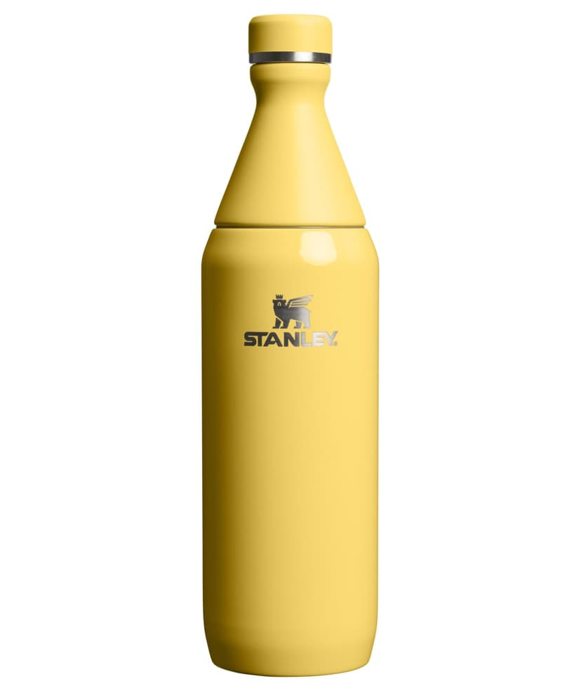 STANLEY All Day Slim Bottle, 20 oz, Daffodil Gloss | Removable Top for Adding Ice | Leakproof Water Bottle| Slim Design for Travel & Gym | Insulated Stainless Steel | BPA-Free