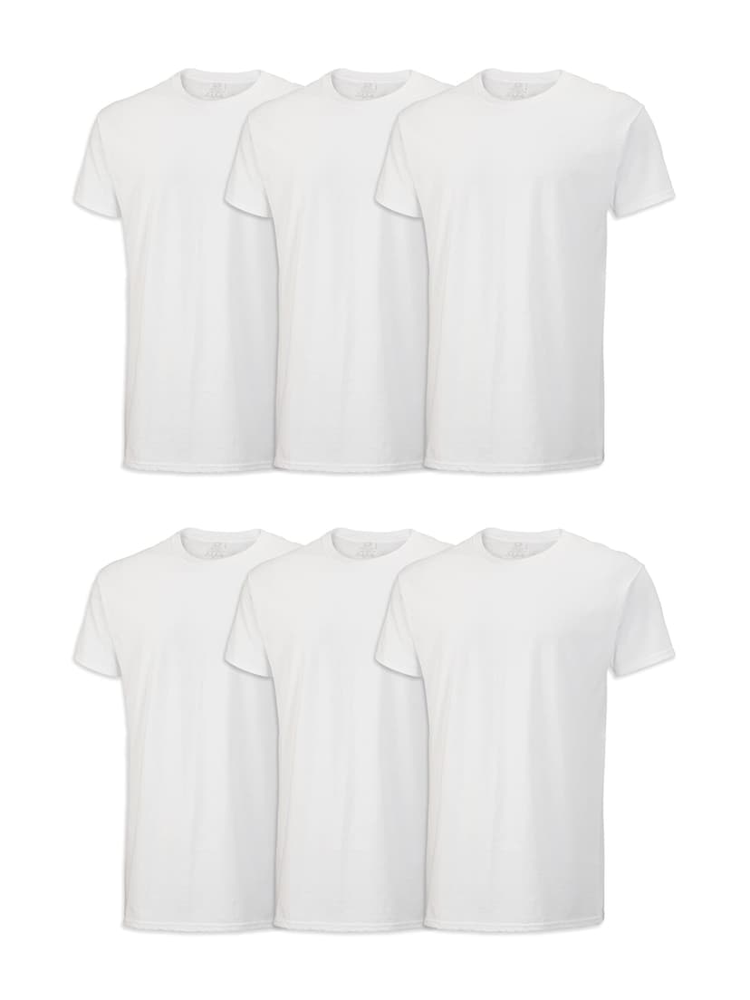 Fruit of The Loom Men's Crew Tee Undershirts, Moisture Wicking & Tag Free, Also Available in Big & Tall