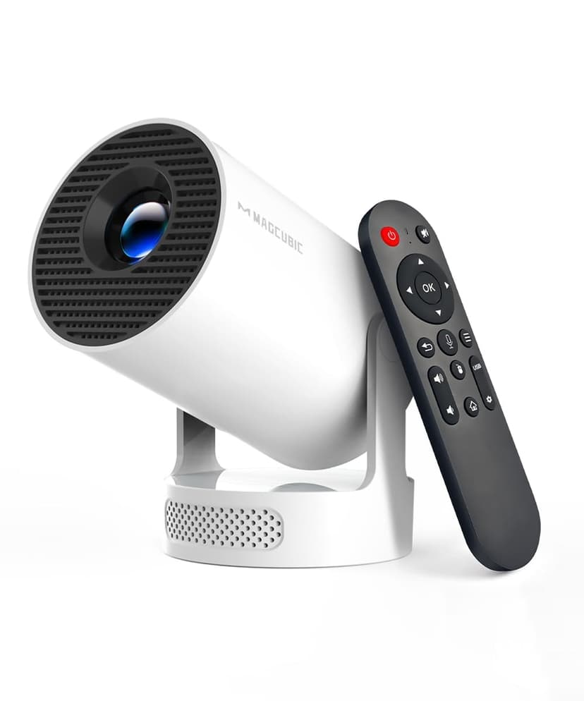Magcubic Mini Projector with WiFi 6 and Bluetooth 5.4, Portable Projector 4K Support, 5W Soundbase Speaker, Auto Vertical Keystone 180°Rotatable Smart Proyector for Movie Home Outdoor