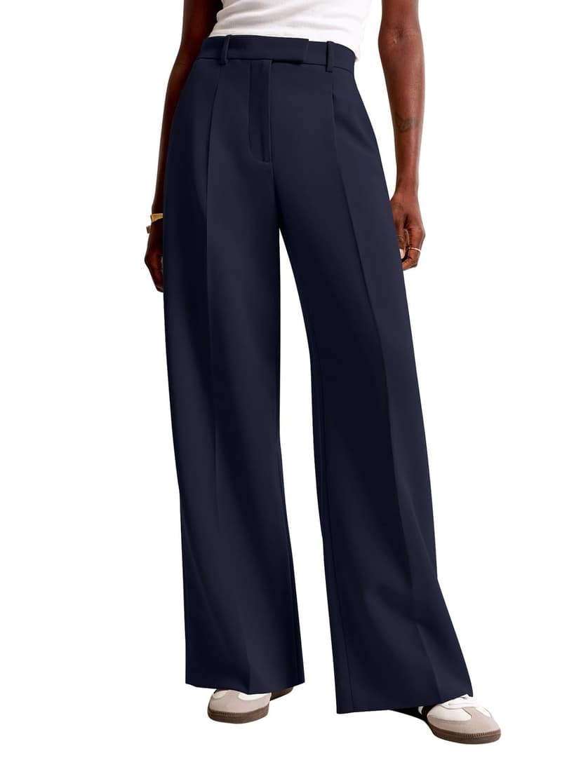NIMIN Women Wide Leg Pants High Waisted Dressy Work Trousers Business Casual Palazzo Pants with Pockets