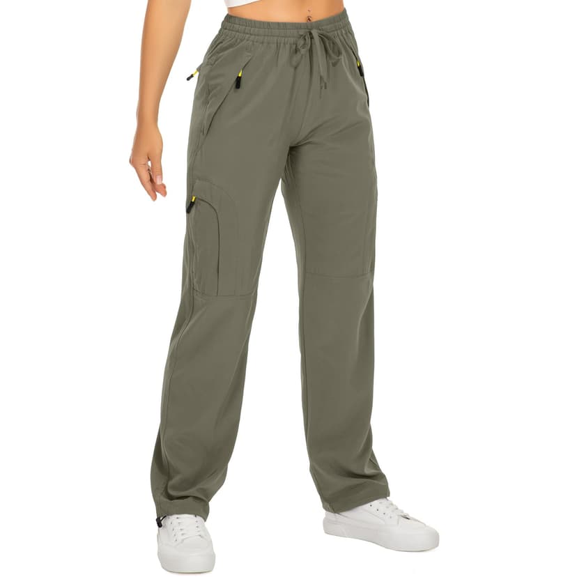 Womens Hiking Pants Quick Dry UPF 50 Lightweight Travel Golf Cargo Safari Pants Zipper Pockets