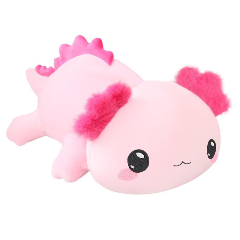 SQEQE Weighted Axolotl Plush, Weighted Axolotl Stuffed Animal, Cute Plushies Soft Pink Pillow Toy Gift for Kids Adults 9.8 Inch, 0.8 lbs