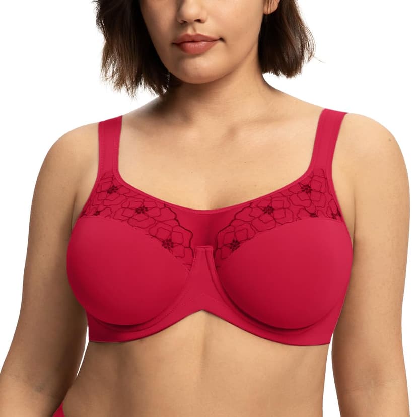 HSIA Minimizer Bras for Women, Full Coverage Coolcomfort Plus Size Bra | Supportive Underwire, Minimizing, Cooling Comfort, Unlined, Seamless, Back Smoothing, Unpadded, T Shirt Bra for Large Breast