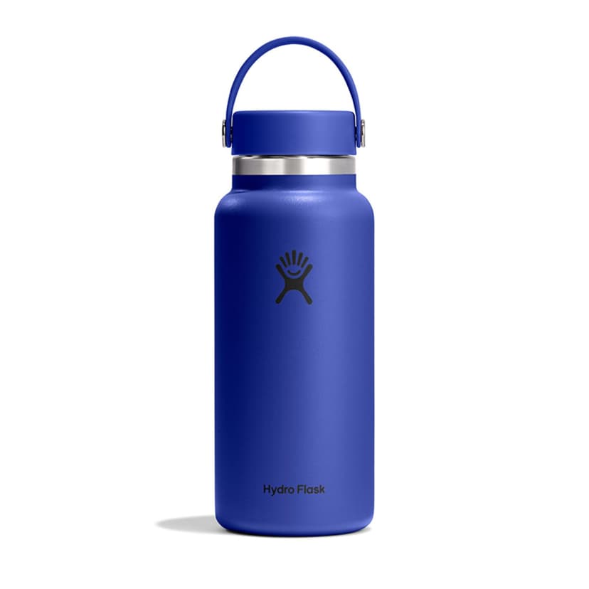 Hydro Flask Water Bottle - Insulated Stainless Steel - Wide Mouth Flex Lid, Non Spill, Leakproof and Refillable in 32 Oz Capri Blue