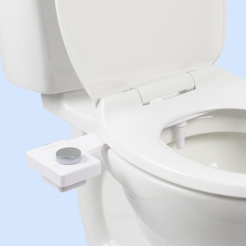 TUSHY Fresh Ultra-Slim Starter Bidet Attachment for Toilet | Non-Electric, Adjustable Water Pressure, Cool Water Rear Wash, Self-Cleaning | Fits Elongated & Round Toilets, Easy 10 Min Install, Silver