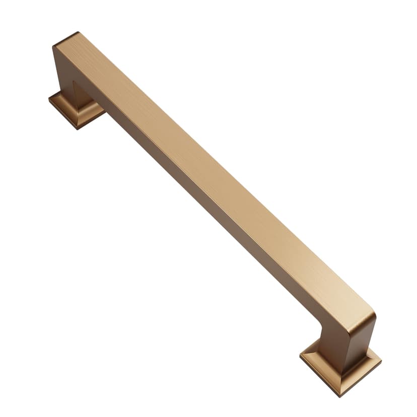 Alzassbg Champagne Bronze Cabinet Pulls and Handles 10 Pack, AL3046TGP | 5 Inch Hole Center, Square Kitchen Hardware, Decorative Pull Handles, for Cabinets and Drawers