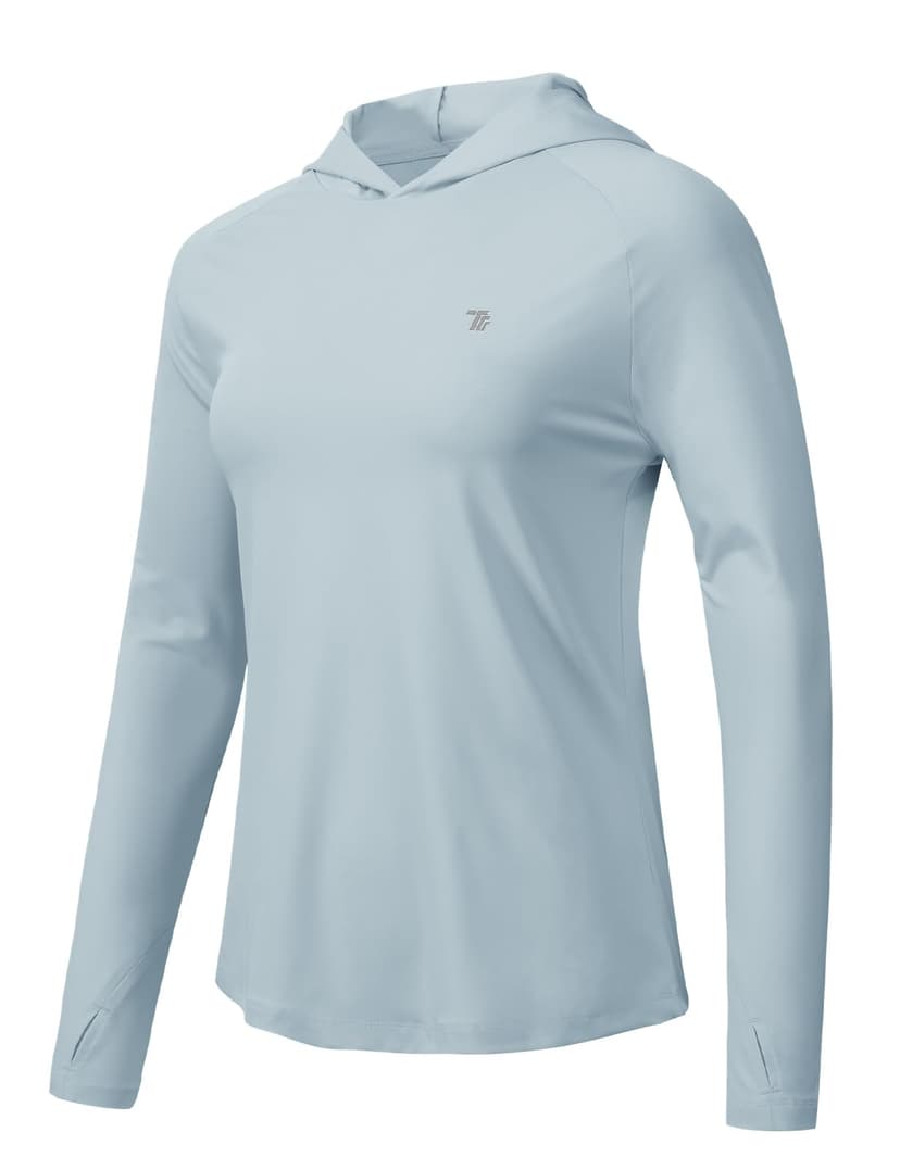 TBMPOY Womens UPF 50+ Sun Protection Hoodie Shirt Long Sleeve Fishing Hiking Outdoor UV Shirt Lightweight