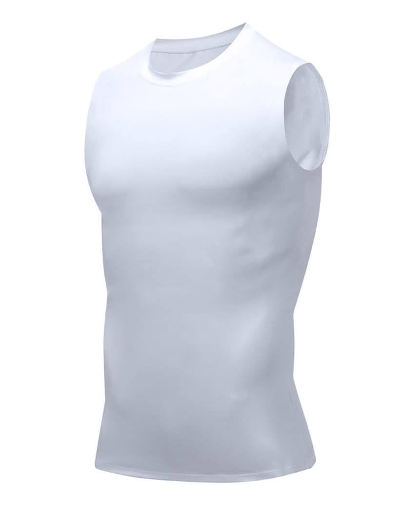 Compression Shirt Men Slimming Body Shaper Vest Crewneck Workout Tank Top | Tummy Control Undershirts, Gynecomastia Compression Shirts, Back Support, Sleeveless Muscle Shirts, Shaping Tank Top