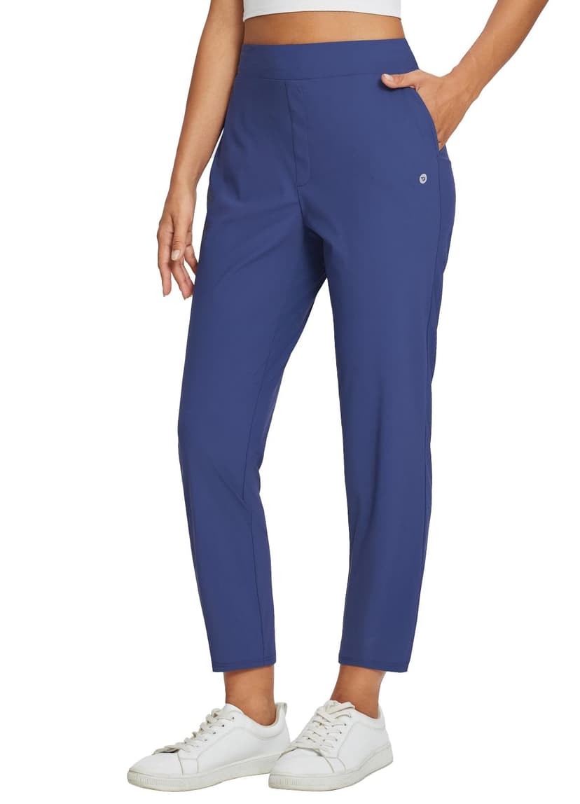 baleaf Womens Travel Pants Lightweight Stretch with Zipper Pockets Petite Ankle Dressy Golf Work Business Casual Slacks