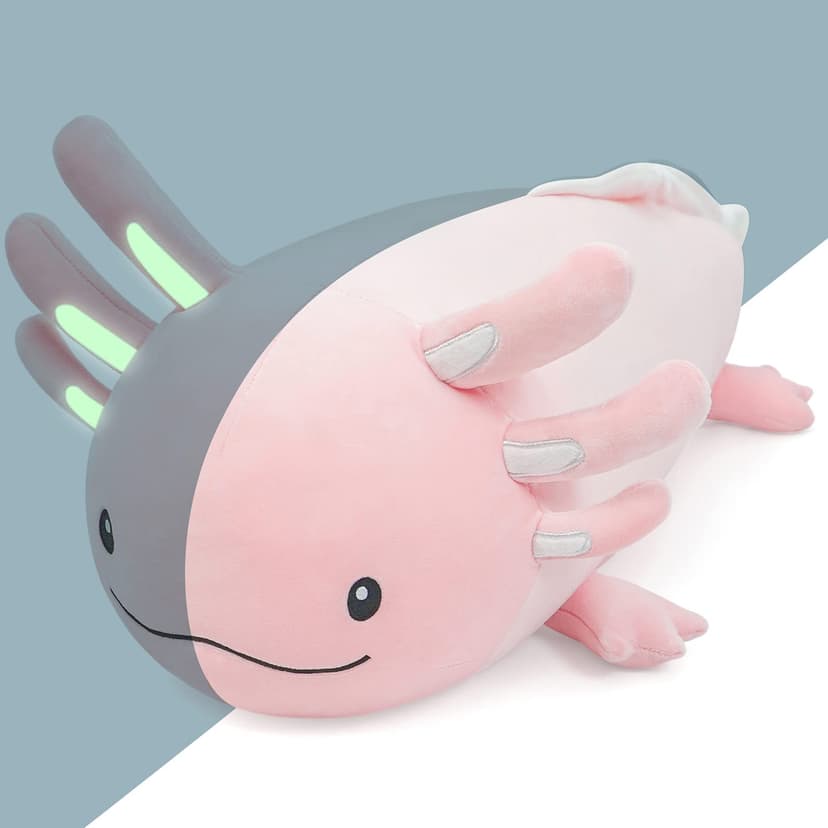 Niuniu Daddy 24in Pink Axolotl Plush Toy - Luminous Stuffed Animal Plushies