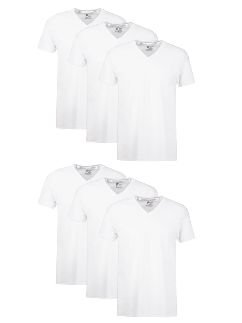 Hanes Men's Undershirts T-Shirt Pack, V-Neck Cotton Tees for Men, Moisture-Wicking, Odor Control, White Multi-Pack