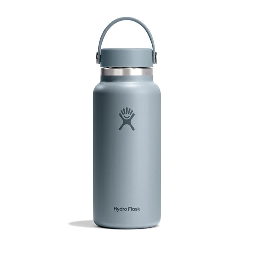 Hydro Flask Water Bottle - Insulated Stainless Steel - Wide Mouth Flex Lid, Non Spill, Leakproof and Refillable in 32 Oz Shale Gray
