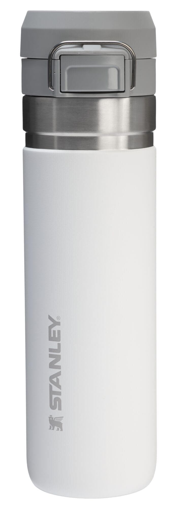 STANLEY Quick Flip GO Bottle, 24 oz, Frost | Push Button Lid | Packable for Travel and Sports | Leakproof Water Bottle | Insulated Stainless Steel | BPA-Free