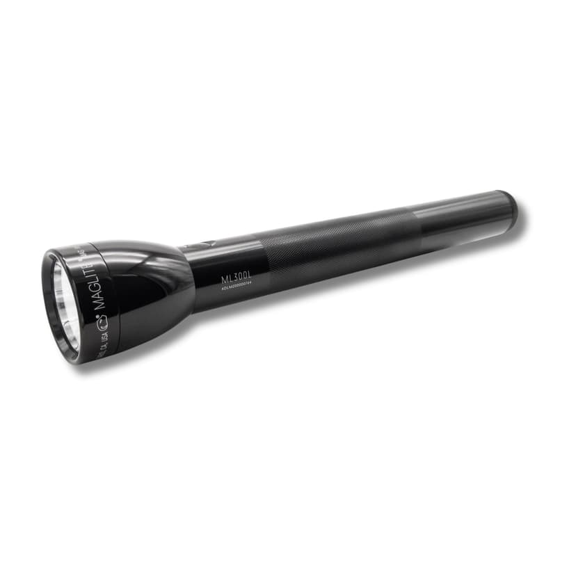 MagLite High Lumens LED Flashlight – ML300L 4-Cell D Flashlight with Adjustable Focus for Precise Beam, Long Battery Life, Water-Resistant for Emergency, Outdoor, and Camping – Black