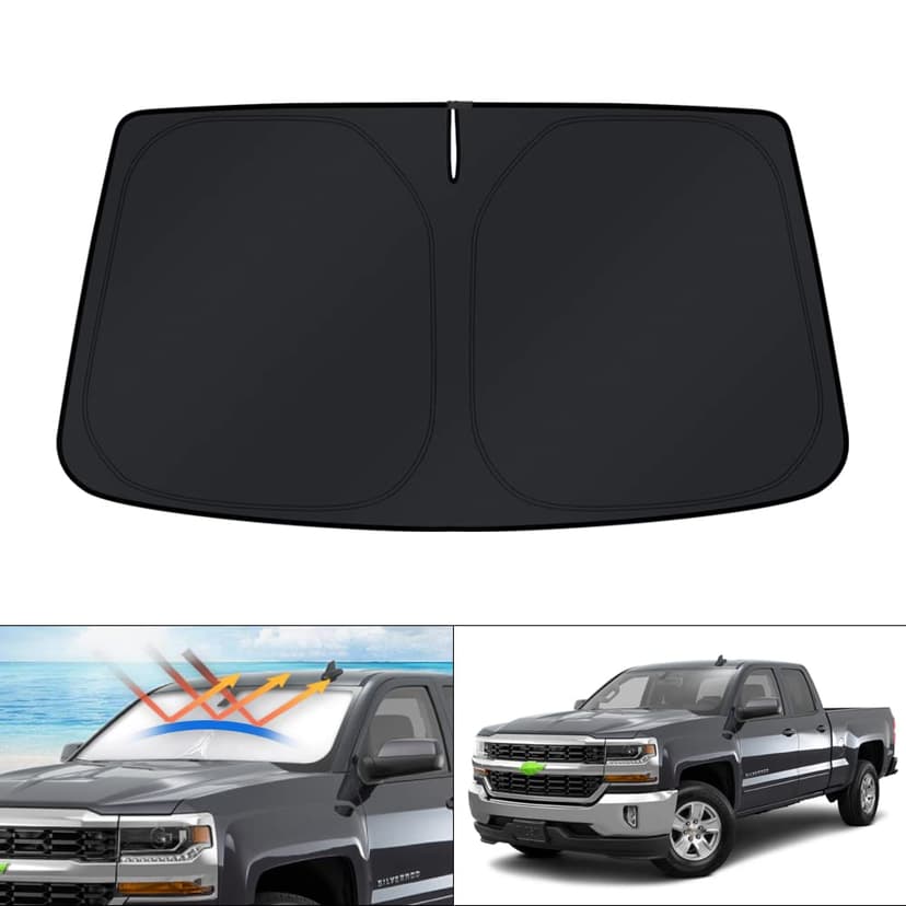 KUST Windshield Sun Shade for 1999-2006 Chevrolet Chevy Silverado/GMC Sierra 1500 2500 3500 2500HD Accessories Sunshade Window Protectors Foldable Blocks UV Rays Keep Your Car Cooler