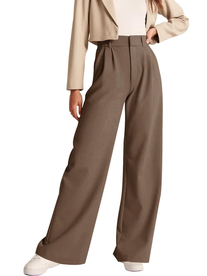 NIMIN Women Work Pants Business Casual Outfits Dress Trousers with Pockets | Wide Leg Pants, Front Pleated, Office Formal Daily Wear Slacks, Professional Interview Outfits