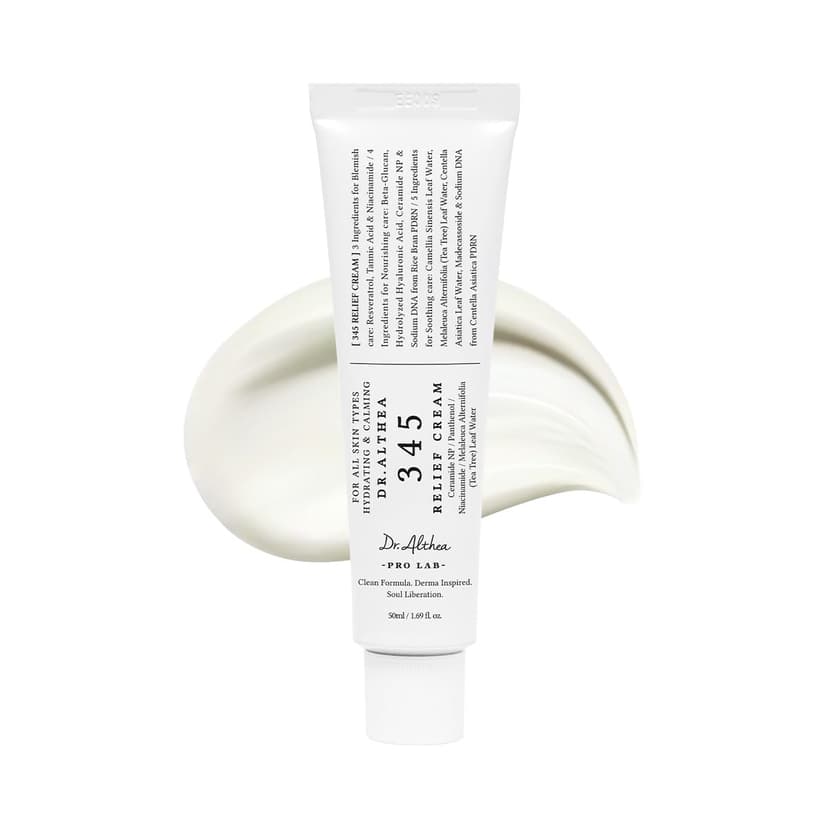Dr.Althea 345 Relief Cream | Daily Face Moisturizer for Soothing Recovery and Blemish Care with PDRN & Niacinamide | Korean Vegan Skincare for All Skin Types, 1.69 Fl Oz (Ver.2 - Pack of 1)