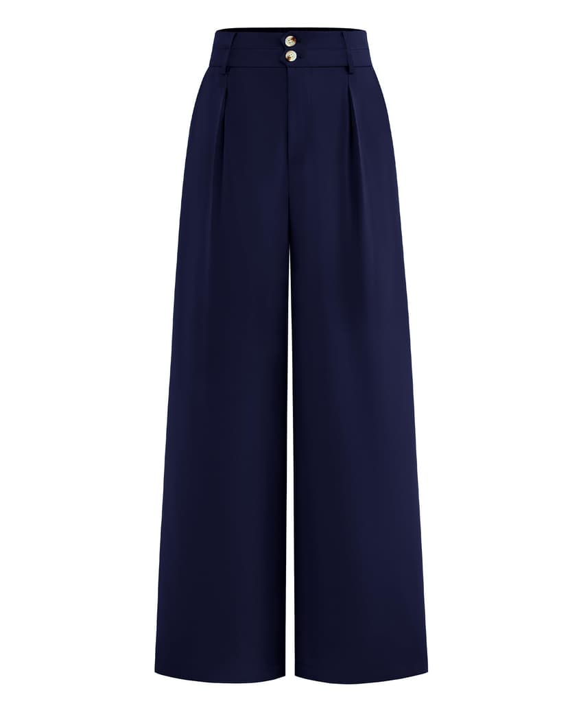 BTFBM Wide Leg Dress Pants Women Business Casual Outfits | High Waisted Palazzo Pants, Front Pleated, Button Zip Up Closure, Office Work Trousers With Pocket, Summer Fall Outfits 2026