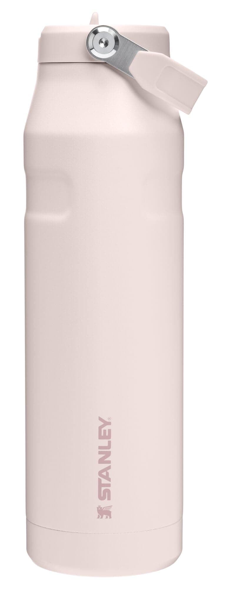 STANLEY IceFlow Flip Straw 2.0 Bottle, 36 oz, Rose Quartz | Easy Carry Handle | Twist On Lid and Flip Up Straw | Lightweight Water Bottle | Insulated Stainless Steel | BPA-Free