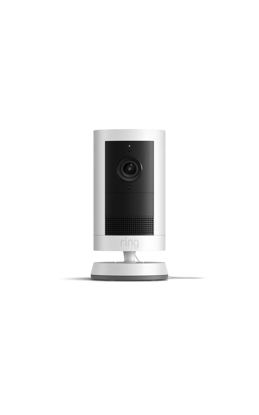 Ring Outdoor Cam Plus, Plug-In (newest model), Home or business security, Wide-Angle 2K Video with Ring Vision, Low-Light Sight for full-color night vision, Mount-Anywhere Versatility, White