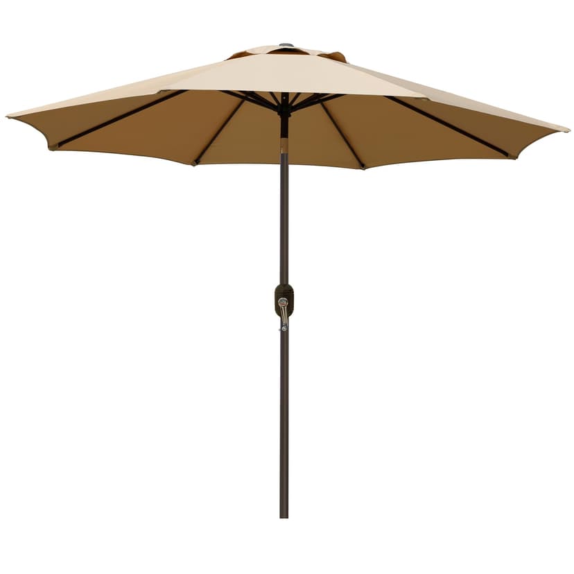 Blissun 9' Outdoor Patio Umbrella, Outdoor Table Umbrella, Yard Umbrella, Market Umbrella with 8 Sturdy Ribs, Push Button Tilt and Crank
