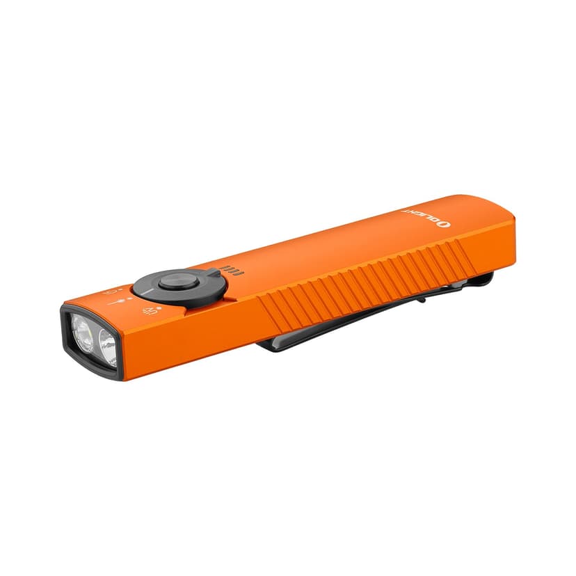 OLIGHT Arkfeld Pro Rechargeable EDC Flat Flashlight, Orange CW | UV Light, Green Beam, White LED, 1300 Lumens, Portable Pocket Light, Magnetic Charging, Bright for Outdoor Emergency Work
