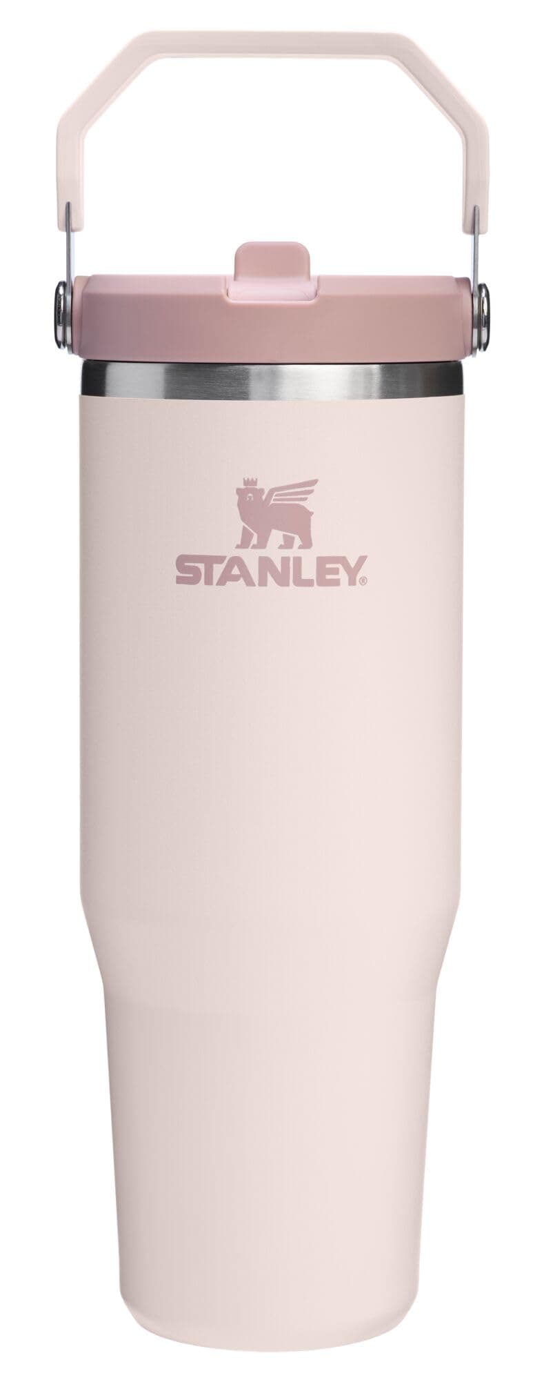 STANLEY IceFlow 2.0 Flip Straw Tumbler, 30 oz, Rose Quartz | Easy Carry Handle | Twist On Lid and Flip Up Straw | Leak Resistant Water Bottle | Insulated Stainless Steel | BPA-Free