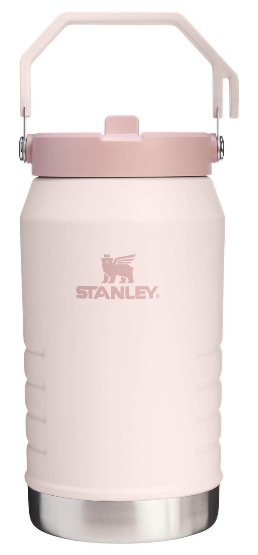 STANLEY IceFlow Flip Straw 2.0 Jug, 64 oz, Rose Quartz | Easy Carry Handle | Twist On Lid and Flip Up Straw | Leakproof Water Bottle | Insulated Stainless Steel | BPA-Free