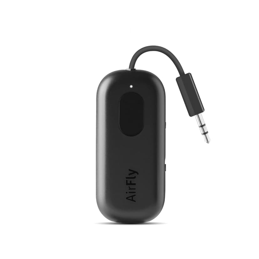 Twelve South AirFly Pro, Bluetooth Wireless Audio Transmitter, Black | Bluetooth Adapter for AirPods/Headphones, 20+ Hr Battery, Works with 3.5mm aux Jacks on Airplanes, TVs, Gym Equipment, Travel