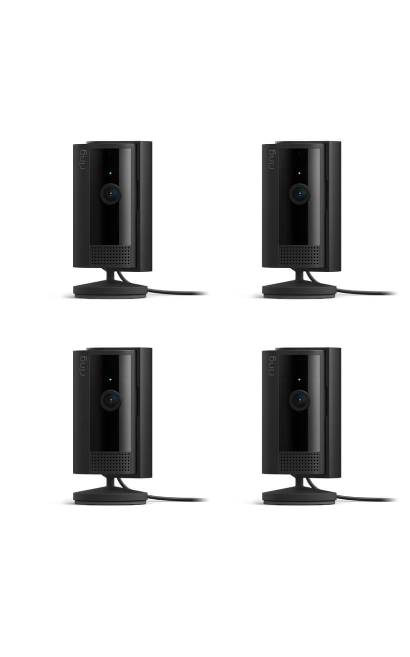 Ring Indoor Cam, Home or business security in 1080p HD video, 4-pack, Black