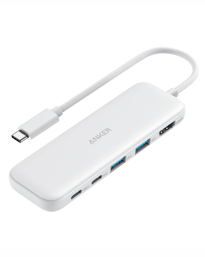 Anker USB C Hub, 5-in-1 USBC to HDMI Splitter with 4K Display | 85W Max PD, 1 Powered USB-C 5Gbps & 2 Powered USB-A 3.0 5Gbps Data Ports, for MacBook Pro, MacBook Air, Dell and More (White)