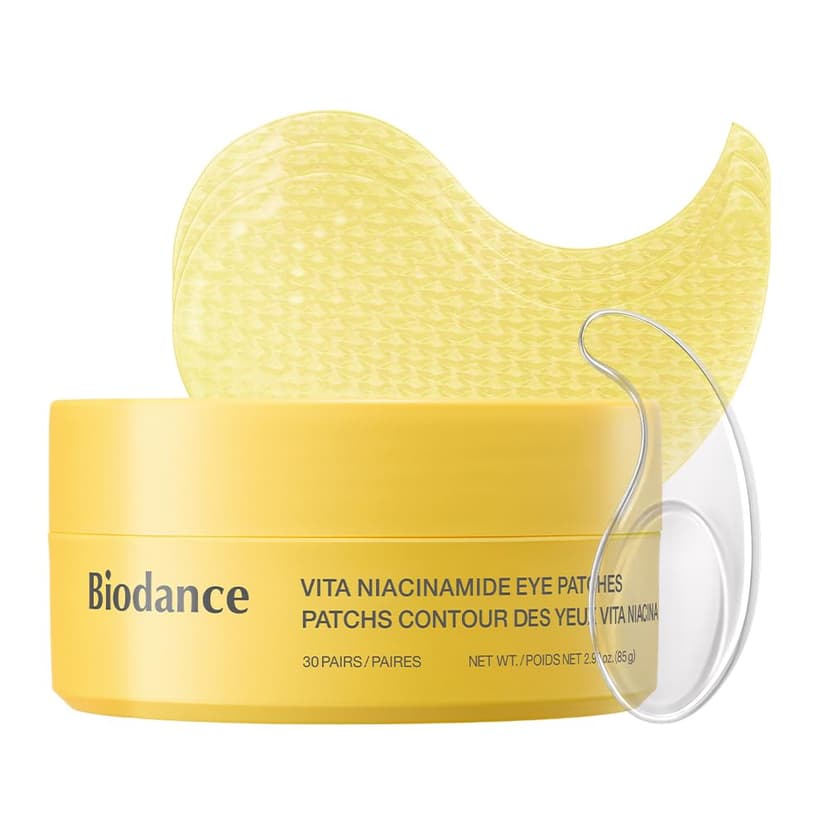 BIODANCE Hydrogel Eye Patches for Under Eye, Vita Niacinamide (60 Count) | Dull Spot Patches for Face & Uneven Skin Tone, Travel Essentials, Self Care Gifts for Women, Korean Skin Care