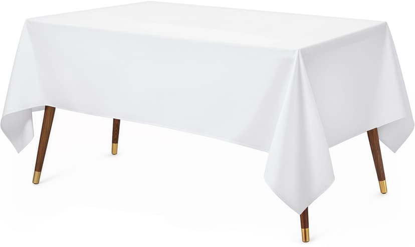 Utopia Kitchen Rectangle Table Cloth 1 Pack, Tablecloth Machine Washable, Polyester Table Cover for Dining, Buffet Parties, Picnics, Events, Weddings and Restaurants (60x102 Inches, White)