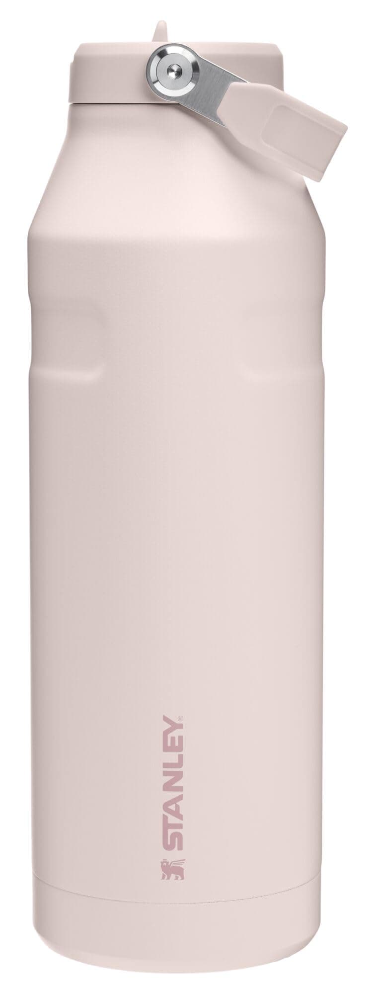 STANLEY IceFlow Flip Straw 2.0 Bottle, 50 oz, Rose Quartz | Easy Carry Handle | Twist On Lid and Flip Up Straw | Lightweight Water Bottle | Insulated Stainless Steel | BPA-Free