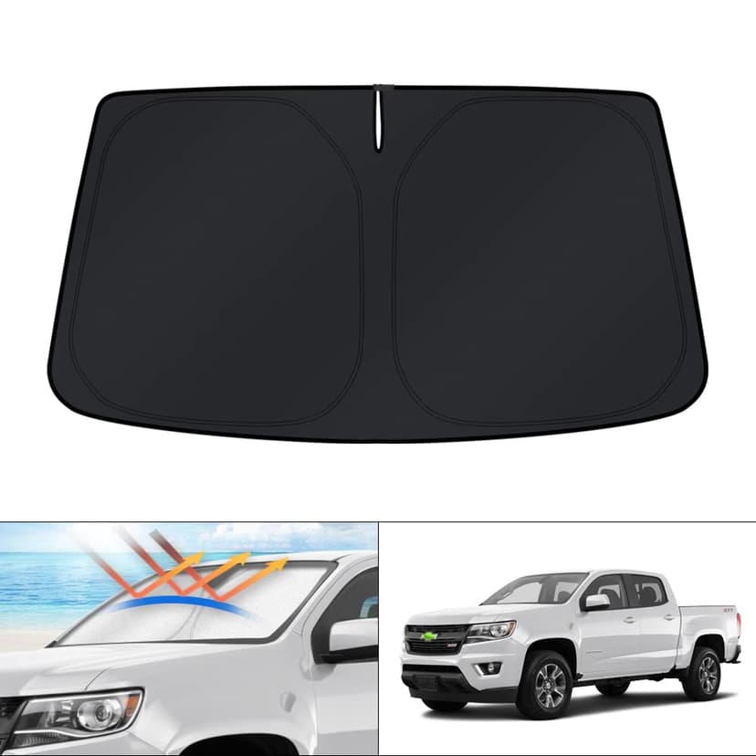 KUST Windshield Sun Shade for 2015-2023 2024 2025 2026 Chevrolet Chevy Colorado/GMC Canyon Accessories Custom Fit Window Sunshade Protector Foldable Blocks UV Rays Keep Cars Cooler