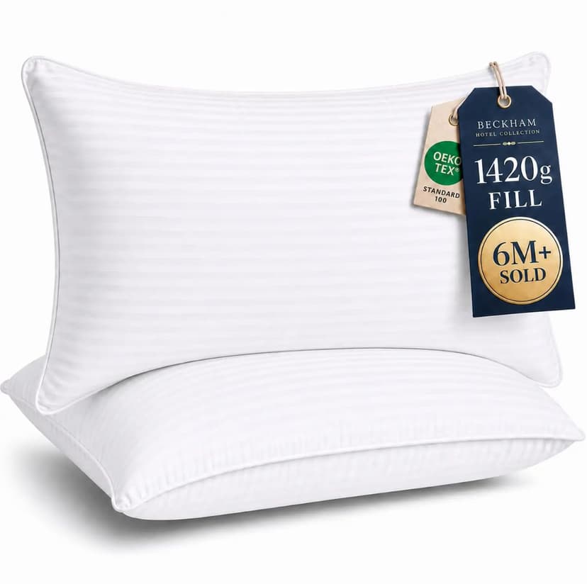Beckham Hotel Collection Bed Pillows King Size Set of 2 | Down Alternative Pillow for Back, Stomach or Side Sleepers