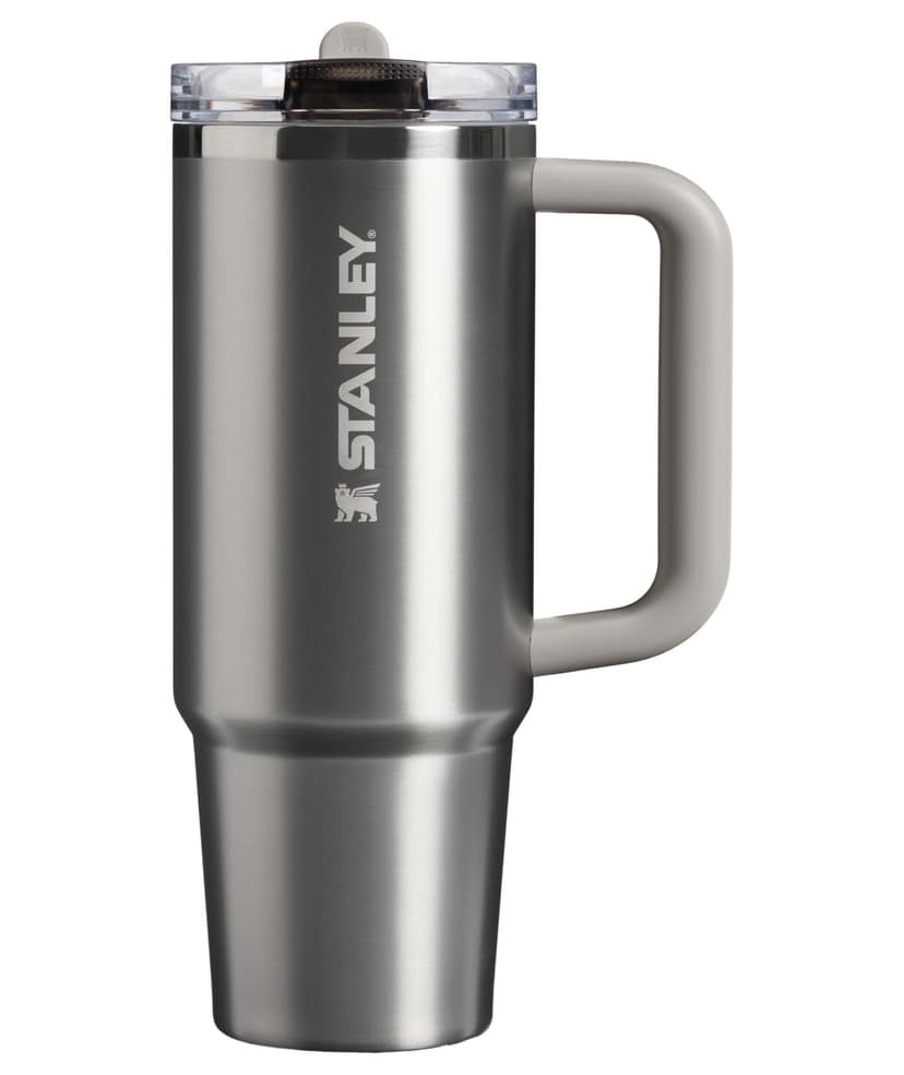 STANLEY Quencher ProTour Flipstraw Tumbler, 30 oz, Stainless Steel Ash | Built-In Straw & Handle | Cupholder Compatible for Travel | Leakproof Insulated Stainless Steel Cup | BPA-Free