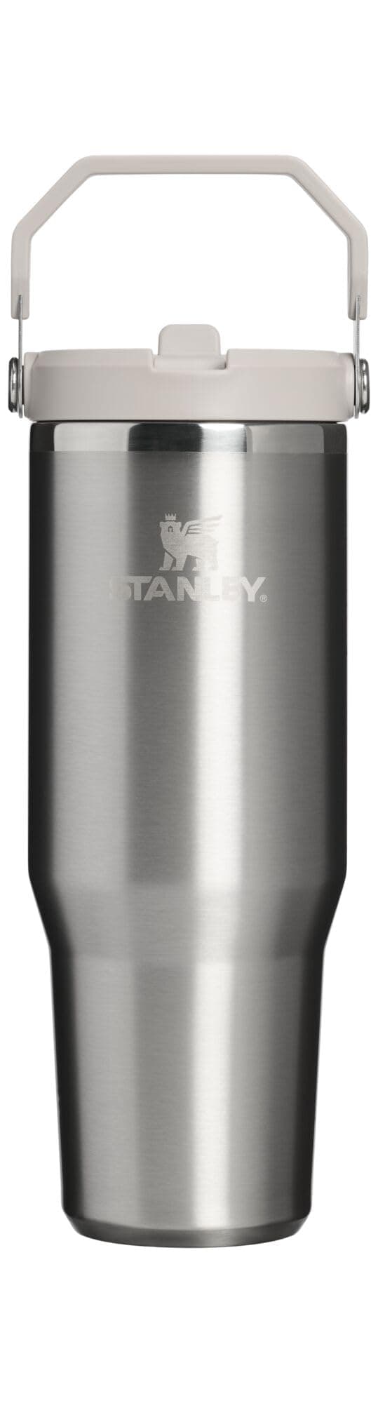 STANLEY IceFlow 2.0 Flip Straw Tumbler, 30 oz, Stainless Steel Ash | Easy Carry Handle | Twist On Lid and Flip Up Straw | Leak Resistant Water Bottle | Insulated Stainless Steel | BPA-Free