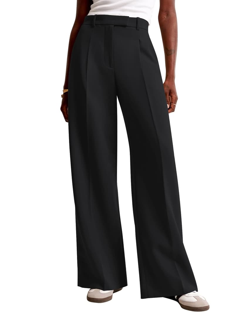 NIMIN Women Wide Leg Pants High Waisted Dressy Work Trousers Business Casual Palazzo Pants with Pockets
