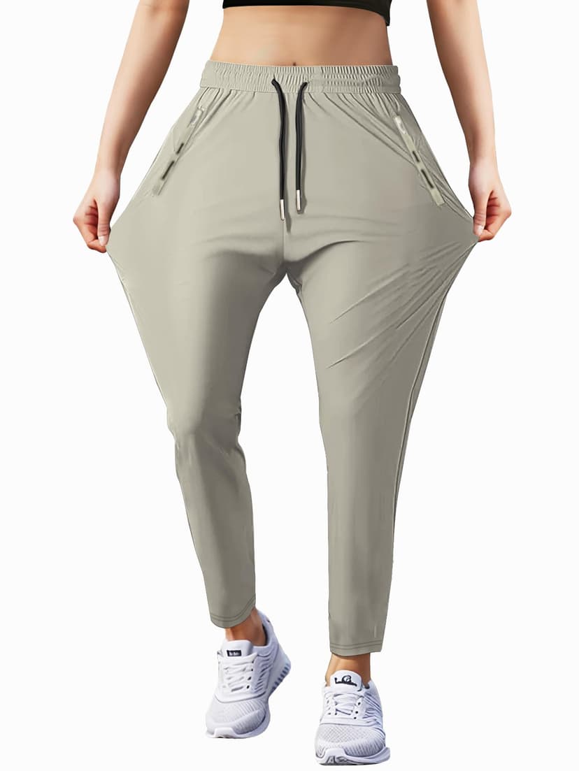 Hidkat Women's Outdoor Hiking Pants Lightweight Breathable Quick Dry Stretchy Running Athletic Pants with Zipper Pocket