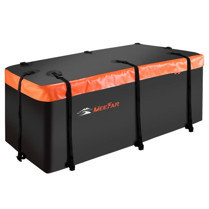 Hitch Mount Cargo Carrier Bag 100% Waterproof 19.7 Cubic Feet Luggage Rack | Soft Shell Luggage Bag,Include 8 Reinforced Straps,Combination Lock,for All Vehicle with Steel Trailer Cargo Carrier Basket