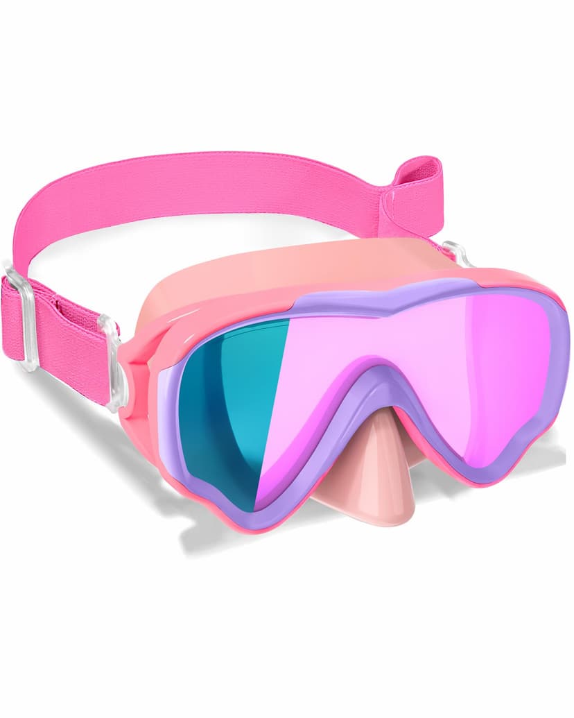 ITOWE Kids Swim Goggles with Fabric Strap for Kids 3-15, Leak Proof Swimming Goggles Nose Cover 180° Clear View